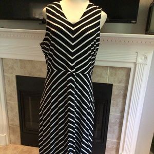 Talbots B&W Striped Maxi